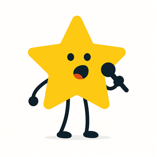 Mascot Star Mic - 分享想法的明星